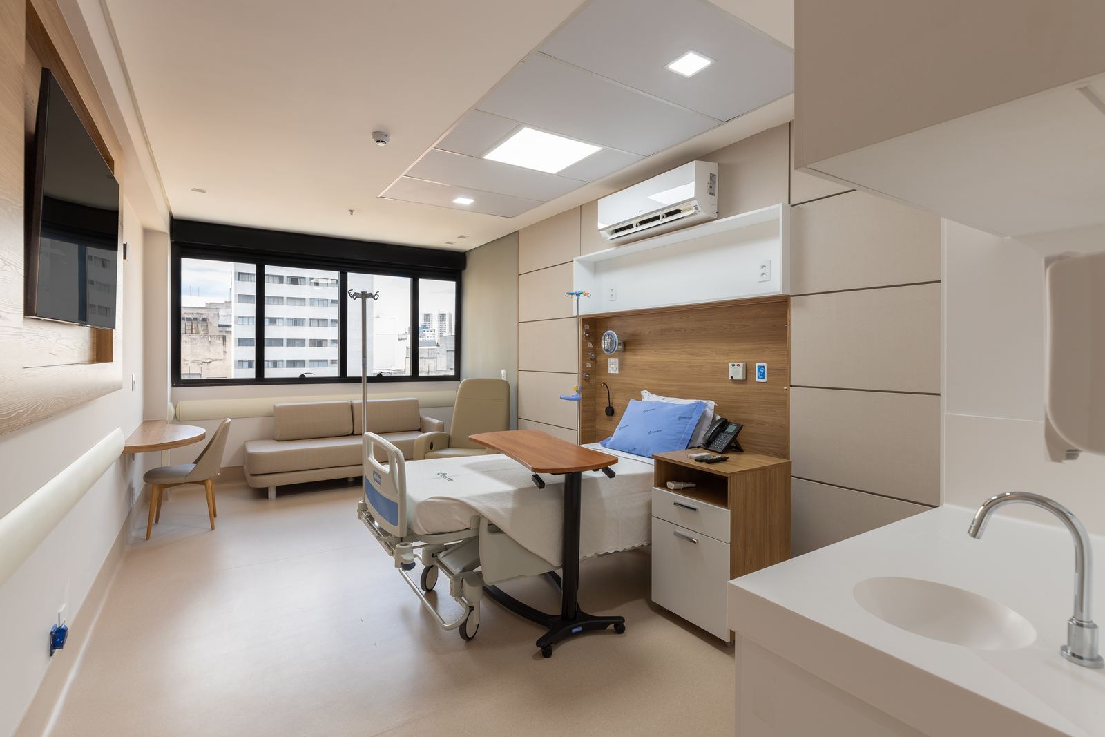 Apartamento de internação no Hospital Santa Tereza